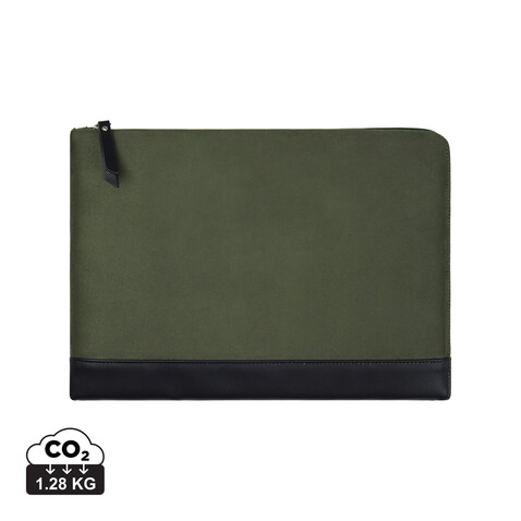 VINGA Marlow 14" Laptop Sleeve aus RCS recyceltem Polyester grün, schwarz bedrucken, Art.-Nr. V7880809 VINGA Marlow 14" Laptop Sleeve aus RCS recyceltem Polyester grün, schwarz bedrucken, Art.-Nr. V7880809