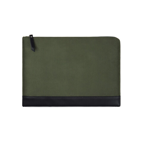 VINGA Marlow 14" Laptop Sleeve aus RCS recyceltem Polyester grün, schwarz bedrucken, Art.-Nr. V7880809 VINGA Marlow 14" Laptop Sleeve aus RCS recyceltem Polyester grün, schwarz bedrucken, Art.-Nr. V7880809