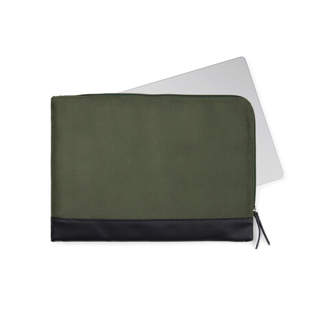 VINGA Marlow 14" Laptop Sleeve aus RCS recyceltem Polyester grün, schwarz bedrucken, Art.-Nr. V7880809 VINGA Marlow 14" Laptop Sleeve aus RCS recyceltem Polyester grün, schwarz bedrucken, Art.-Nr. V7880809