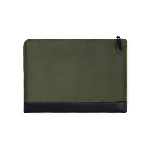 VINGA Marlow 14" Laptop Sleeve aus RCS recyceltem Polyester grün, schwarz bedrucken, Art.-Nr. V7880809 VINGA Marlow 14" Laptop Sleeve aus RCS recyceltem Polyester grün, schwarz bedrucken, Art.-Nr. V7880809