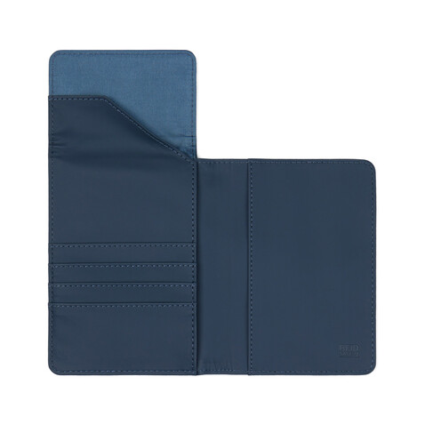 VINGA Baltimore RCS recycelte Polyester-RFID-Reisepasshülle navy blau bedrucken, Art.-Nr. V8200125 VINGA Baltimore RCS recycelte Polyester-RFID-Reisepasshülle navy blau bedrucken, Art.-Nr. V8200125