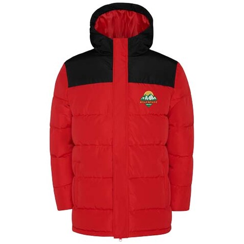 Tallin Steppjacke Unisex, rot, schwarz bedrucken, Art.-Nr. R50758K1