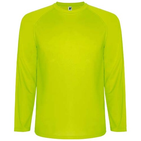 Montecarlo Langarm-Sport-Shirt für Kinder, Fluor Yellow bedrucken, Art.-Nr. K04151CD