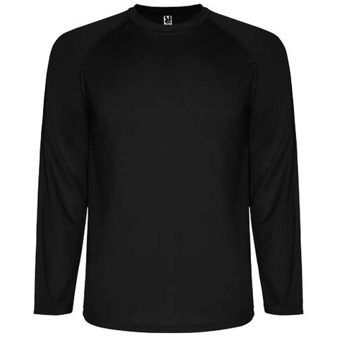 Montecarlo Langarm-Sport-Shirt für Kinder, schwarz bedrucken, Art.-Nr. K04153OH