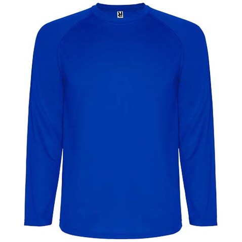 Montecarlo Langarm-Sport-Shirt für Kinder, blau bedrucken, Art.-Nr. K04154TH
