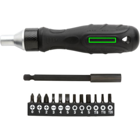 Gear X Ratschen-Schraubendreher schwarz bedrucken, Art.-Nr. P221.501