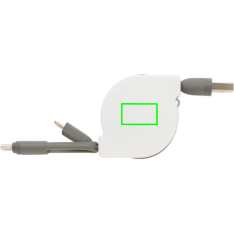 3-in-1 ausziehbares Kabel grau bedrucken, Art.-Nr. P302.223