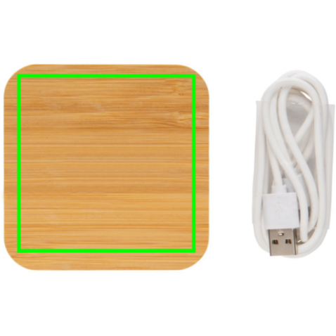 5W-Wireless-Charger aus Bambus mit USB braun bedrucken, Art.-Nr. P308.149 5W-Wireless-Charger aus Bambus mit USB braun bedrucken, Art.-Nr. P308.149