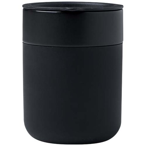 Java 330 ml Keramikbecher mit Silikonhülle und Kunststoffdeckel, schwarz bedrucken, Art.-Nr. 10080890 Java 330 ml Keramikbecher mit Silikonhülle und Kunststoffdeckel, schwarz bedrucken, Art.-Nr. 10080890