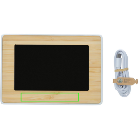 Utah LED-Uhr aus RCS rKunststoff & Bambus braun bedrucken, Art.-Nr. P279.319 Utah LED-Uhr aus RCS rKunststoff & Bambus braun bedrucken, Art.-Nr. P279.319
