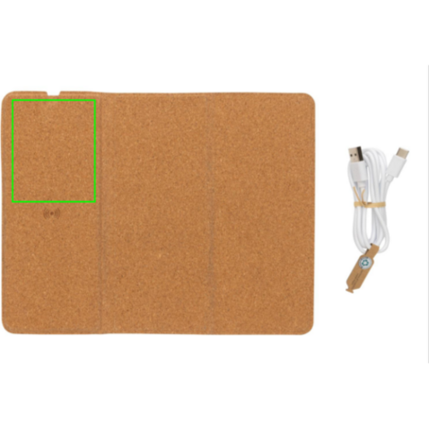 Wireless 10W Kork-Mauspad mit Ladefunktion und Ständer braun bedrucken, Art.-Nr. P308.519 Wireless 10W Kork-Mauspad mit Ladefunktion und Ständer braun bedrucken, Art.-Nr. P308.519