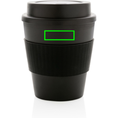 Wiederverwendbarer Kaffeebecher 350ml schwarz bedrucken, Art.-Nr. P432.681 Wiederverwendbarer Kaffeebecher 350ml schwarz bedrucken, Art.-Nr. P432.681