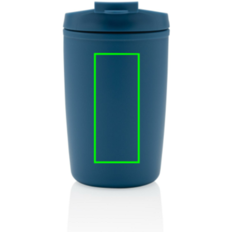 GRS recycelter PP-Becher mit Flip-Deckel blau bedrucken, Art.-Nr. P433.085 GRS recycelter PP-Becher mit Flip-Deckel blau bedrucken, Art.-Nr. P433.085