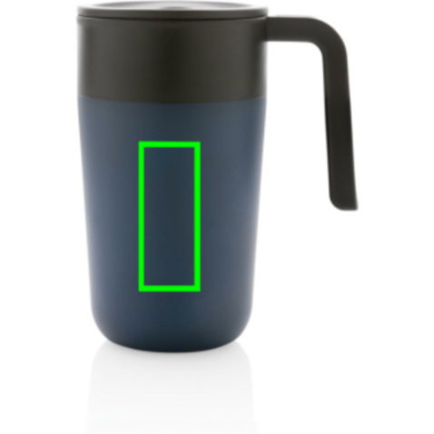 GRS recycelte PP und Stainless Steel Tasse mit Griff navy blau bedrucken, Art.-Nr. P433.235 GRS recycelte PP und Stainless Steel Tasse mit Griff navy blau bedrucken, Art.-Nr. P433.235