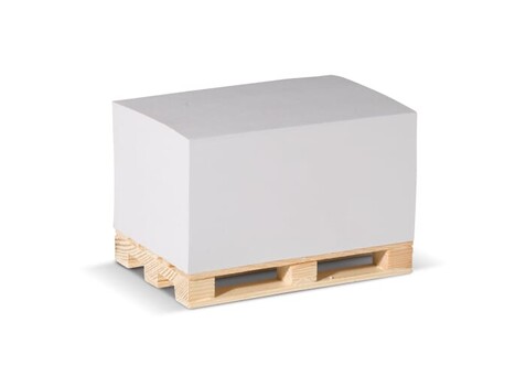 Zettelblock Pad 12x8x6cm auf Holzpalette - Weiss bedrucken, Art.-Nr. LT91759-N0001 Zettelblock Pad 12x8x6cm auf Holzpalette - Weiss bedrucken, Art.-Nr. LT91759-N0001