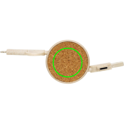 Kork und Weizen 6-in-1 Ladekabel khaki bedrucken, Art.-Nr. P302.369 Kork und Weizen 6-in-1 Ladekabel khaki bedrucken, Art.-Nr. P302.369