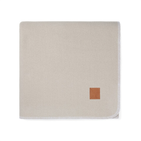 VINGA Moulton Decke aus GRS rPET beige, feather grey bedrucken, Art.-Nr. V4040519