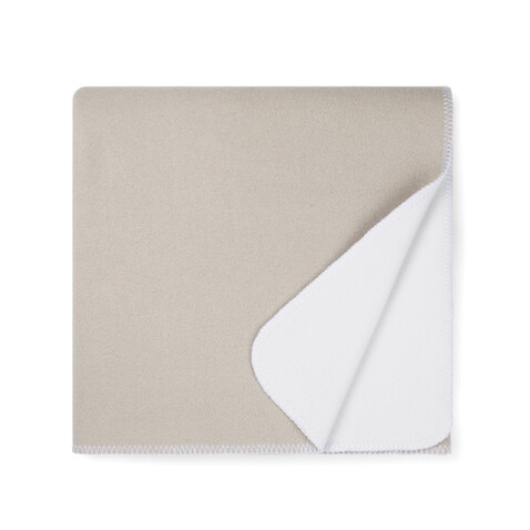 VINGA Moulton Decke aus GRS rPET beige, feather grey bedrucken, Art.-Nr. V4040519