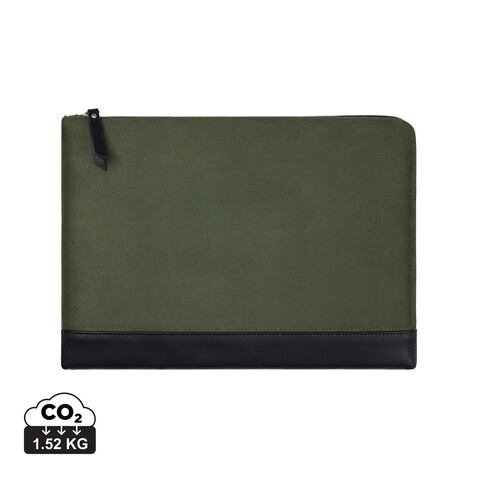 VINGA Marlow 16" Laptop Sleeve aus RCS recyceltem Polyester grün, schwarz bedrucken, Art.-Nr. V7880709