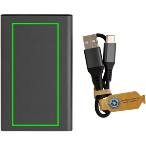 Terra 5.000 mAhPowerbank aus RCS recyceltem Aluminium grau bedrucken, Art.-Nr. P322.682 Terra 5.000 mAhPowerbank aus RCS recyceltem Aluminium grau bedrucken, Art.-Nr. P322.682