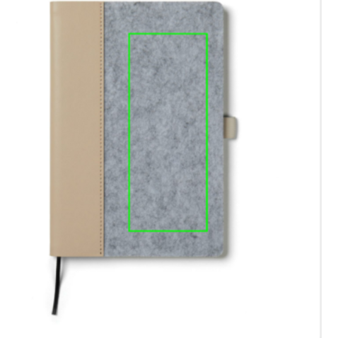 VINGA Albon A5-Notizbuch aus GRS recyceltem Filz grau bedrucken, Art.-Nr. V773012 VINGA Albon A5-Notizbuch aus GRS recyceltem Filz grau bedrucken, Art.-Nr. V773012