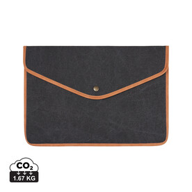 VINGA Bosler 14&amp;quot; Laptop-Tasche aus GRS recyceltem Canvas schwarz bedrucken, Art.-Nr. V7880301