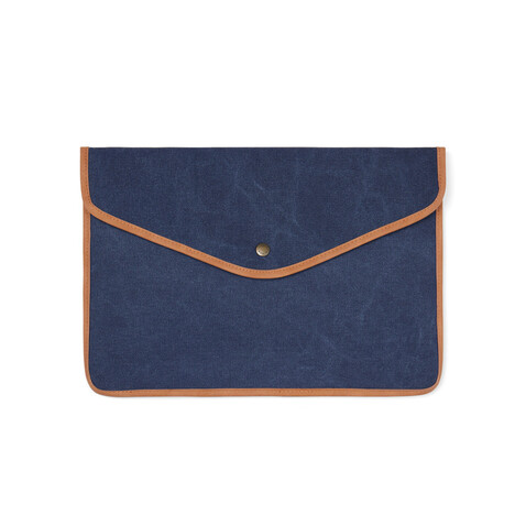 VINGA Bosler 14" Laptop-Tasche aus GRS recyceltem Canvas navy blau bedrucken, Art.-Nr. V7880325
