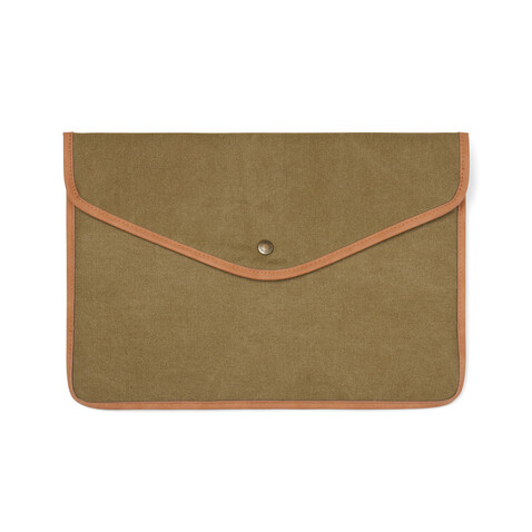VINGA Bosler 14" Laptop-Tasche aus GRS recyceltem Canvas grün bedrucken, Art.-Nr. V7880307
