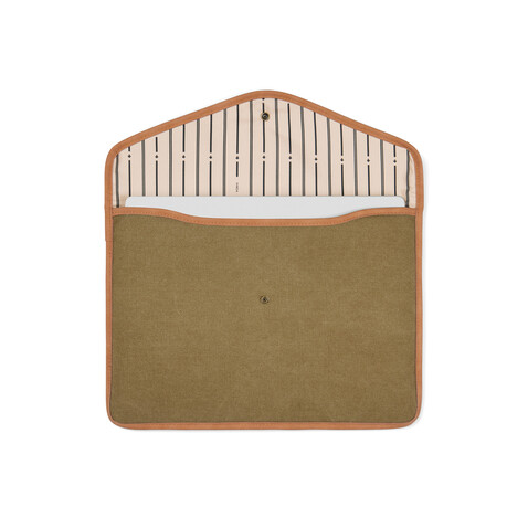 VINGA Bosler 14" Laptop-Tasche aus GRS recyceltem Canvas grün bedrucken, Art.-Nr. V7880307