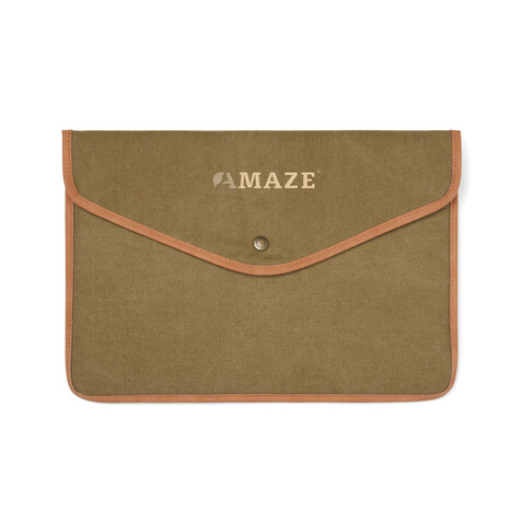 VINGA Bosler 14" Laptop-Tasche aus GRS recyceltem Canvas grün bedrucken, Art.-Nr. V7880307