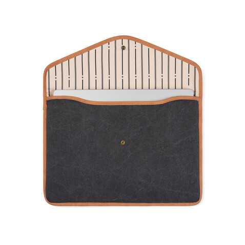 VINGA Bosler 14" Laptop-Tasche aus GRS recyceltem Canvas schwarz bedrucken, Art.-Nr. V7880301 VINGA Bosler 14" Laptop-Tasche aus GRS recyceltem Canvas schwarz bedrucken, Art.-Nr. V7880301