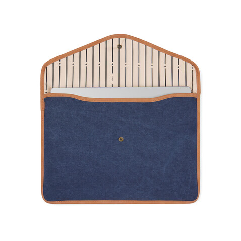 VINGA Bosler 16" Laptop-Tasche aus GRS recyceltem Canvas navy blau bedrucken, Art.-Nr. V7880425 VINGA Bosler 16" Laptop-Tasche aus GRS recyceltem Canvas navy blau bedrucken, Art.-Nr. V7880425