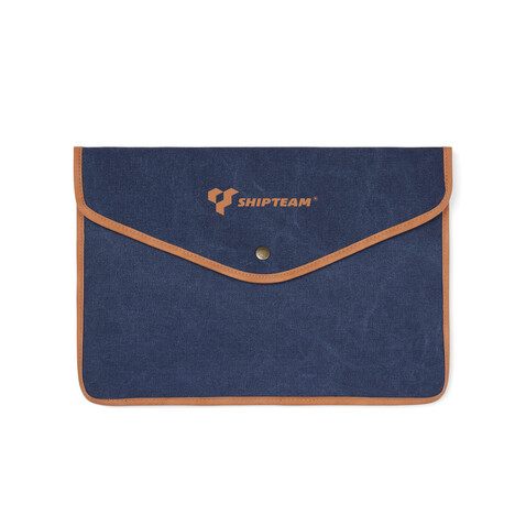 VINGA Bosler 16" Laptop-Tasche aus GRS recyceltem Canvas navy blau bedrucken, Art.-Nr. V7880425 VINGA Bosler 16" Laptop-Tasche aus GRS recyceltem Canvas navy blau bedrucken, Art.-Nr. V7880425