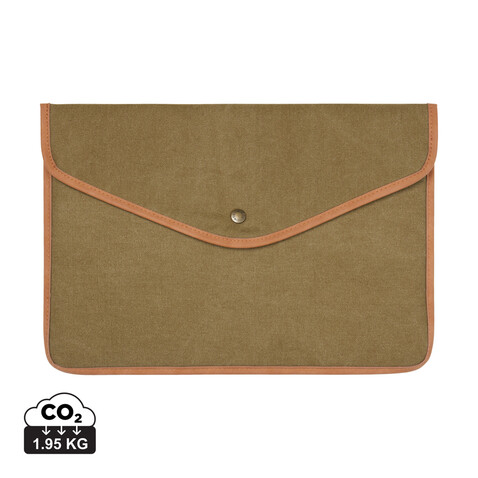 VINGA Bosler 16" Laptop-Tasche aus GRS recyceltem Canvas grün bedrucken, Art.-Nr. V7880407 VINGA Bosler 16" Laptop-Tasche aus GRS recyceltem Canvas grün bedrucken, Art.-Nr. V7880407