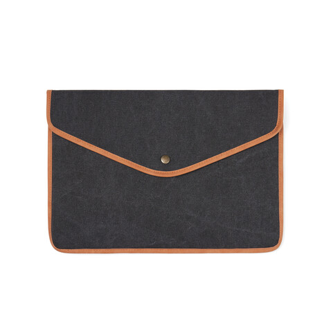 VINGA Bosler 16" Laptop-Tasche aus GRS recyceltem Canvas schwarz bedrucken, Art.-Nr. V7880401