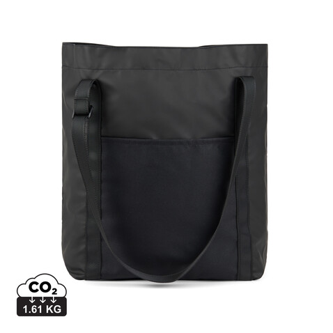 VINGA Livorno Tragetasche aus GRS recyceltem Polyester schwarz bedrucken, Art.-Nr. V7620401