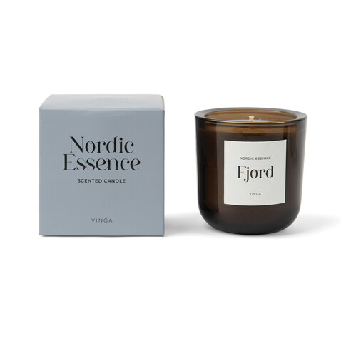 Nordic Essence Duftkerze groß blau, dunkelbraun bedrucken, Art.-Nr. V2620505