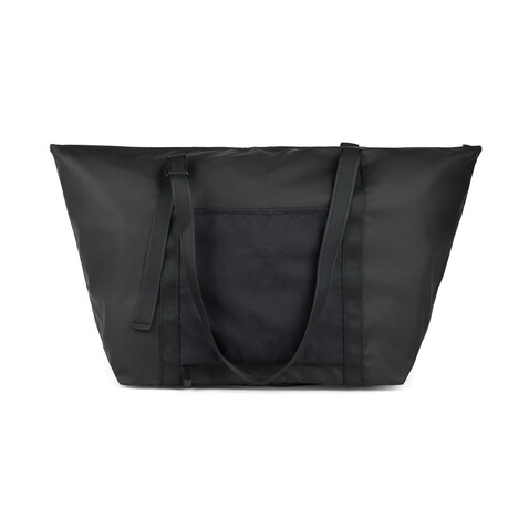 VINGA Livorno Wochenendtasche aus GRS recyceltem Polyester schwarz bedrucken, Art.-Nr. V7070201 VINGA Livorno Wochenendtasche aus GRS recyceltem Polyester schwarz bedrucken, Art.-Nr. V7070201