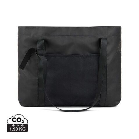 VINGA Livorno Maxi-Tasche aus GRS recyceltem Polyester schwarz bedrucken, Art.-Nr. V7620701