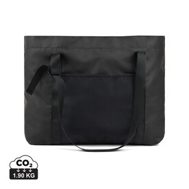 VINGA Livorno Maxi-Tasche aus GRS recyceltem Polyester schwarz bedrucken, Art.-Nr. V7620701