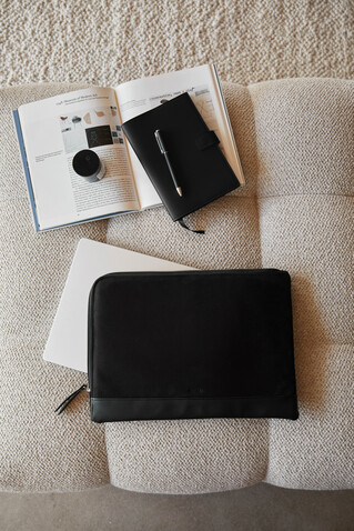 VINGA Marlow 14" Laptop Sleeve aus RCS recyceltem Polyester schwarz bedrucken, Art.-Nr. V7880801