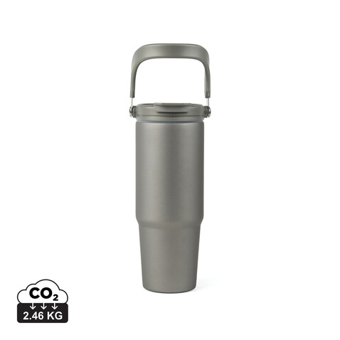 VINGA Eos Trek 880ml Flasche aus RCS rec. Stainless-Steel grau, grau bedrucken, Art.-Nr. V4320322