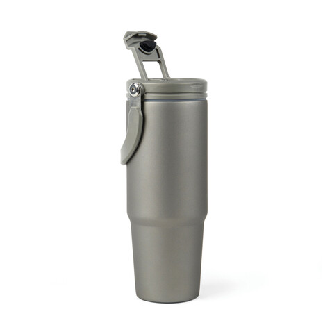 VINGA Eos Trek 880ml Flasche aus RCS rec. Stainless-Steel grau, grau bedrucken, Art.-Nr. V4320322