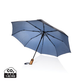 Kaycey 21“ Auto-Open Mini-Regenschirm aus AWARE™ rPET navy blau bedrucken, Art.-Nr. P850.7025