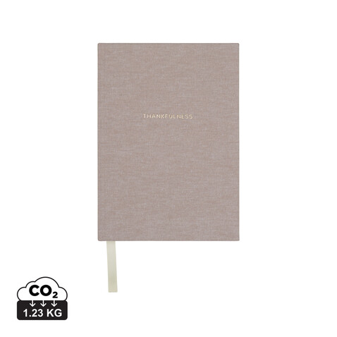 VINGA Thankfulness GRS-recyceltes Papierjournal beige bedrucken, Art.-Nr. V7730319 VINGA Thankfulness GRS-recyceltes Papierjournal beige bedrucken, Art.-Nr. V7730319