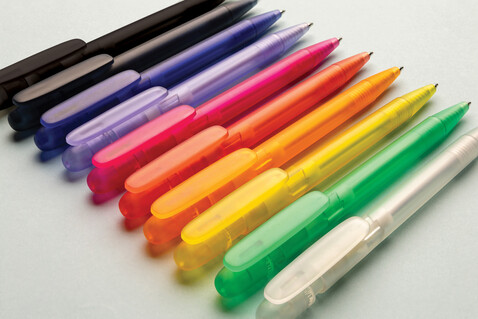 Devin transparenter Stift aus GRS zertifiziertem rABS lila bedrucken, Art.-Nr. P611.2630 Devin transparenter Stift aus GRS zertifiziertem rABS lila bedrucken, Art.-Nr. P611.2630