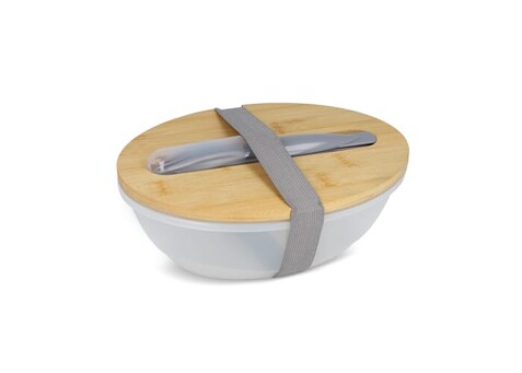 Lunchbox R-PP & Bambus mit Besteck - 1L - Grau bedrucken, Art.-Nr. LT90454-N0061 Lunchbox R-PP & Bambus mit Besteck - 1L - Grau bedrucken, Art.-Nr. LT90454-N0061
