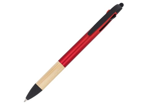 3-Farben-Stift mit Bambusgriff - Rot bedrucken, Art.-Nr. LT80561-N0021 3-Farben-Stift mit Bambusgriff - Rot bedrucken, Art.-Nr. LT80561-N0021
