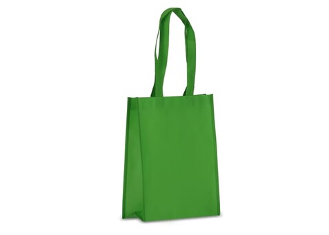 R-PET Tragetasche aus laminiertem Non Woven 24 x 11 x 30cm 105g/m² - Hellgrün bedrucken, Art.-Nr. LT91330-N0032
