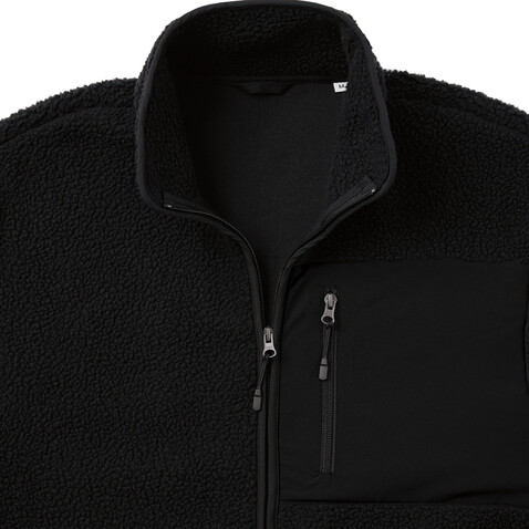 IQONIQ Diran Fleecejacke aus recyceltem Polyesterflor schwarz bedrucken, Art.-Nr. T9800.001.L IQONIQ Diran Fleecejacke aus recyceltem Polyesterflor schwarz bedrucken, Art.-Nr. T9800.001.L